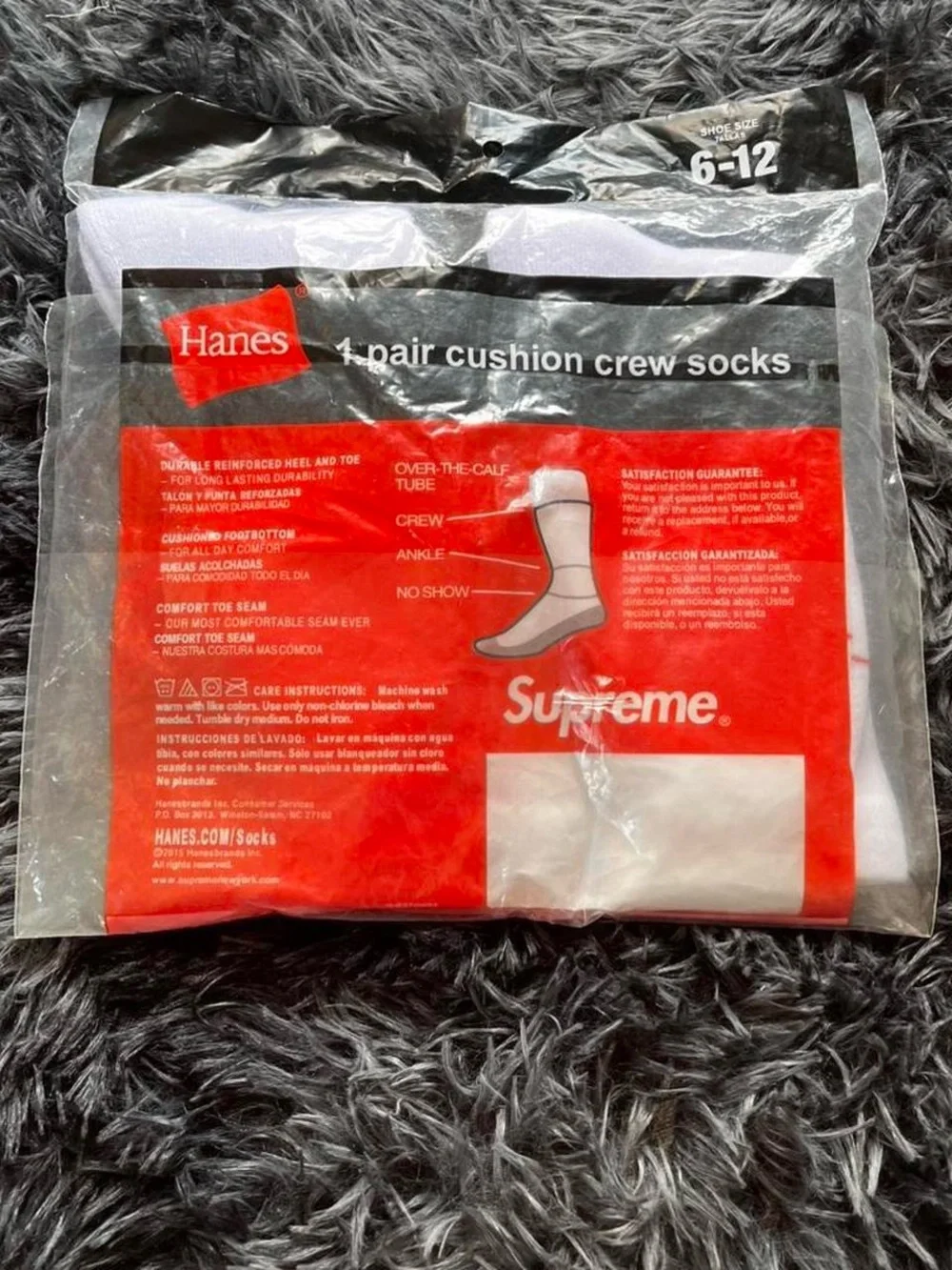 Hanes White Crew Socks